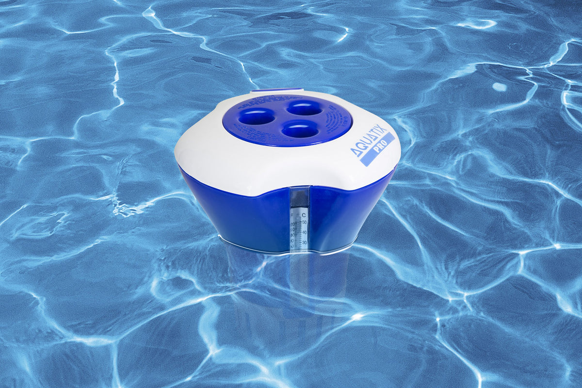 Aquatix Pro large durable floater offers reliable pool sanitation season after season.