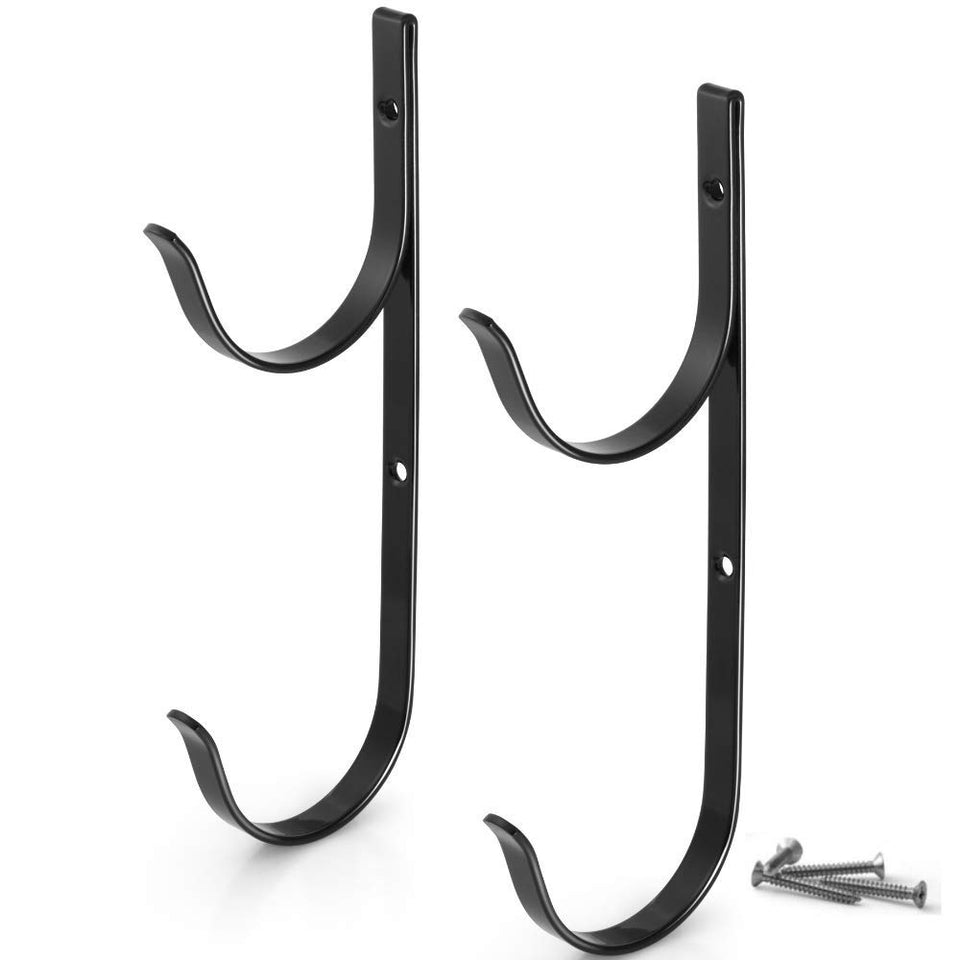 Aquatix Pro pool pole hanger 2pc in black aluminium streamlines storage for pool gear.