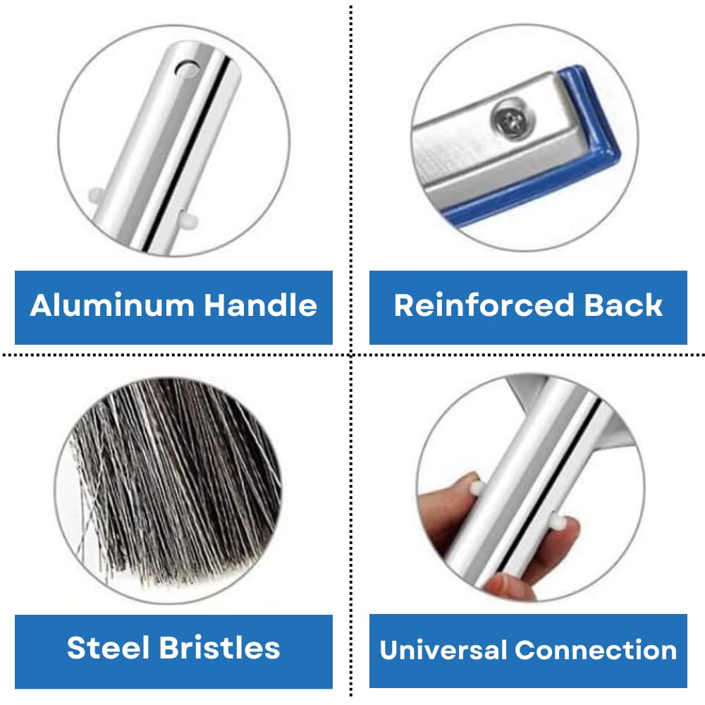 Aquatix Pro reinforced aluminum back provides rust-proof durability during tough scrubbing.