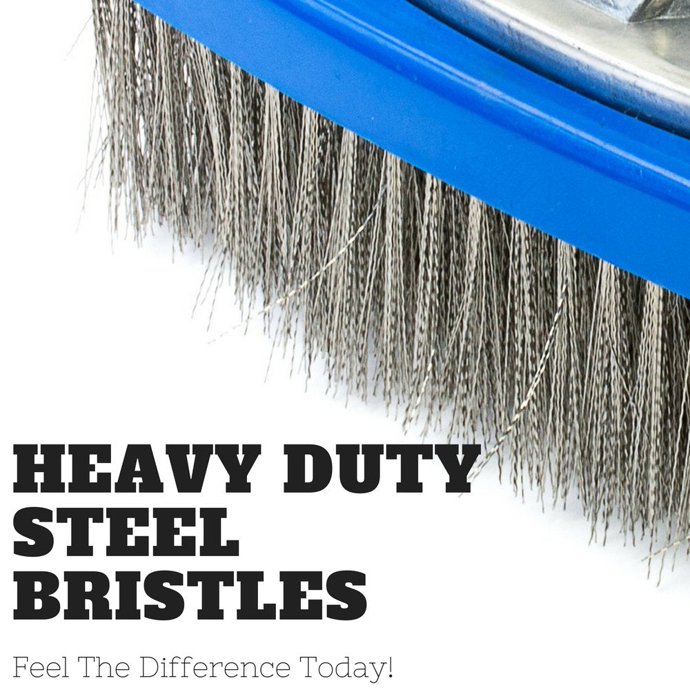 Aquatix Pro stainless steel bristles detail for durable pool scrubbing.