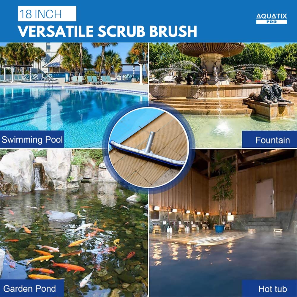 Aquatix Pro ideal for tiles and steps scrubbing around pool edges.