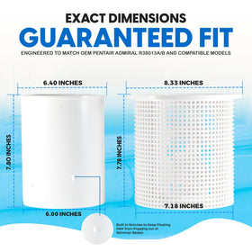 Aquatonics bright white basket increases visibility during cleanup.