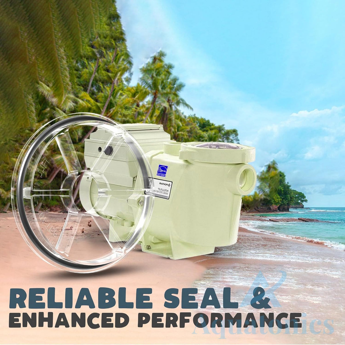 Aquatonics 357151 lid offers quick visual checks during pool maintenance.