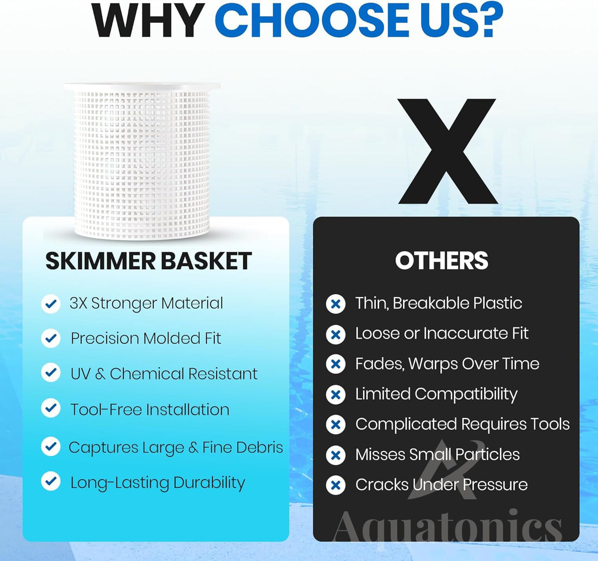 Aquatonics easy-installation skimmer kit supports reliable pool filtration.