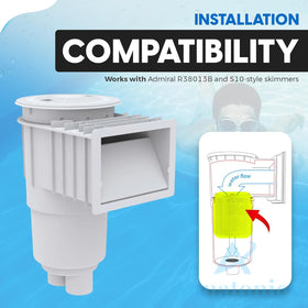 Aquatonics heavy-duty ABS plastic basket resists wear from leaves and pinecones.