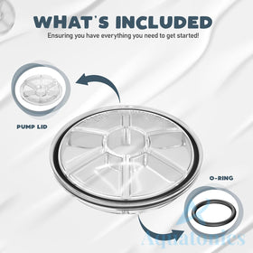 Durable see-through lid ensures a reliable seal during pump operation.