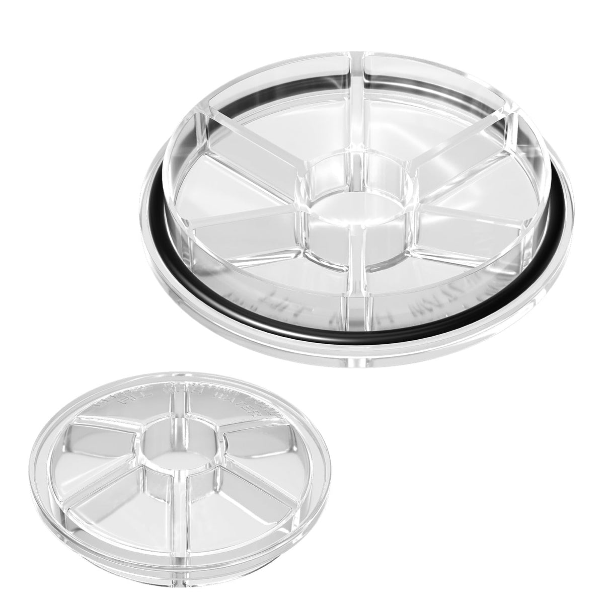 Aquatonics replacement pump lid 357151, clear see-through design for quick basket checks.