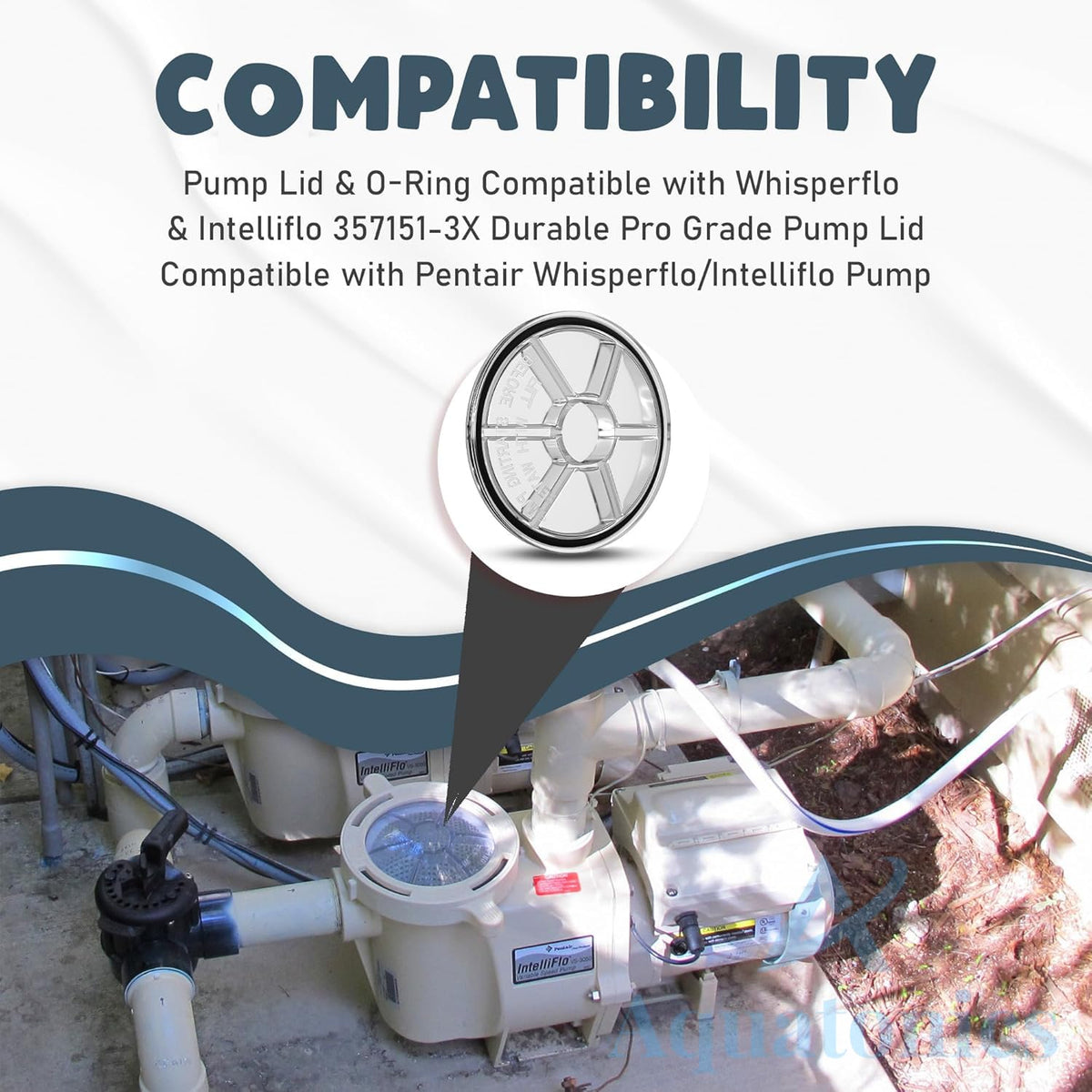 See-through lid 357151 by Aquatonics allows basket view without lifting the cover.