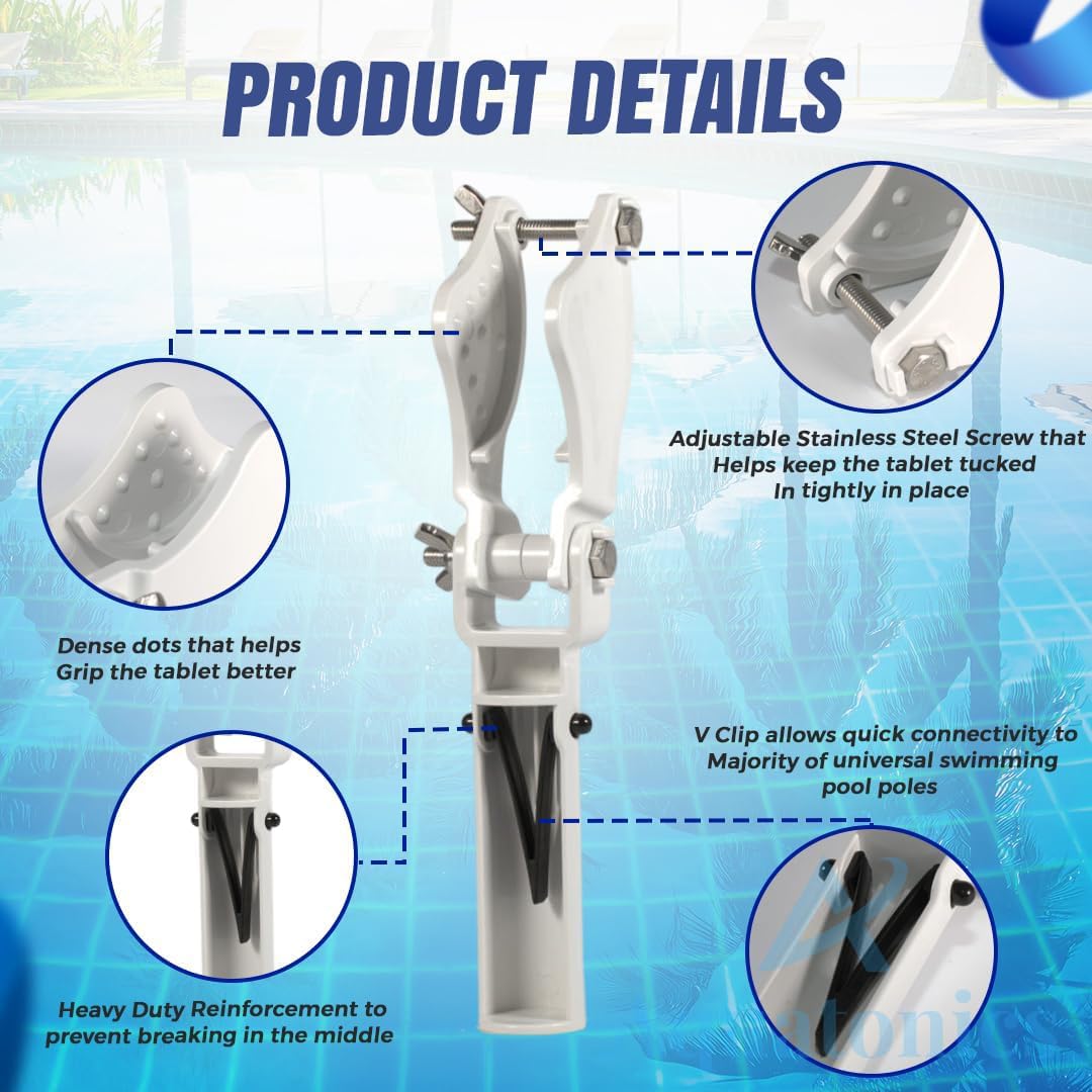 Aquatonics embedded double fixed shaft reduces joint stress during cleaning.