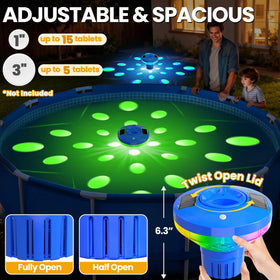 AquClor versatile floater suits pools, hot tubs, and fountains.