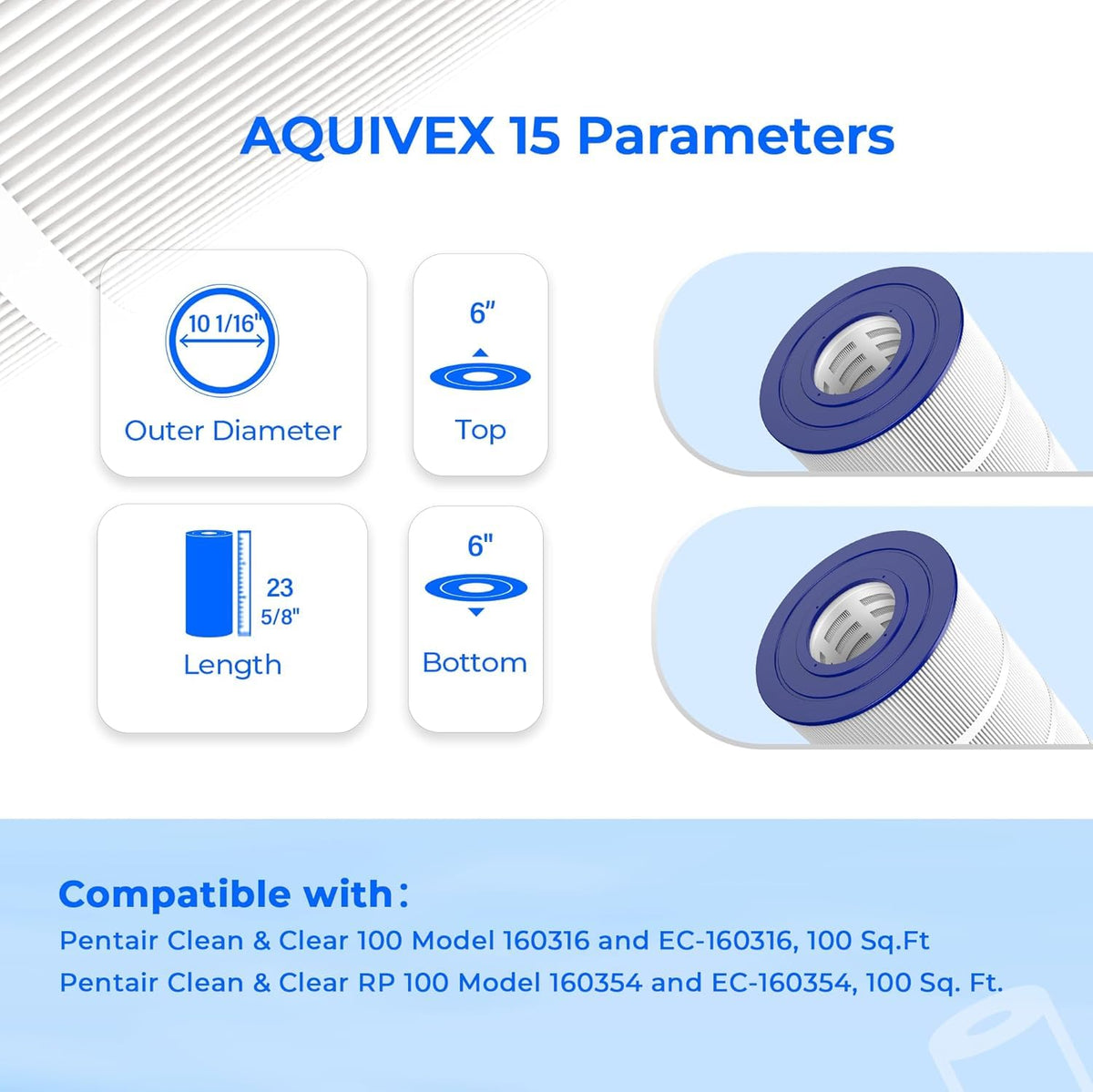 AQUIVEX CCRP100 end caps illustrate robust construction for durable use.