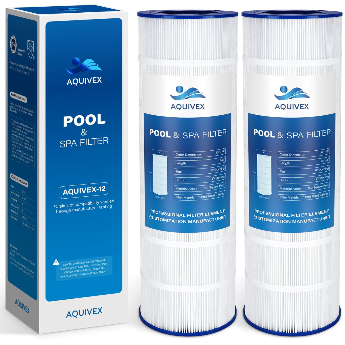 AQUIVEX CCRP150 pool filter system for clear water filtration