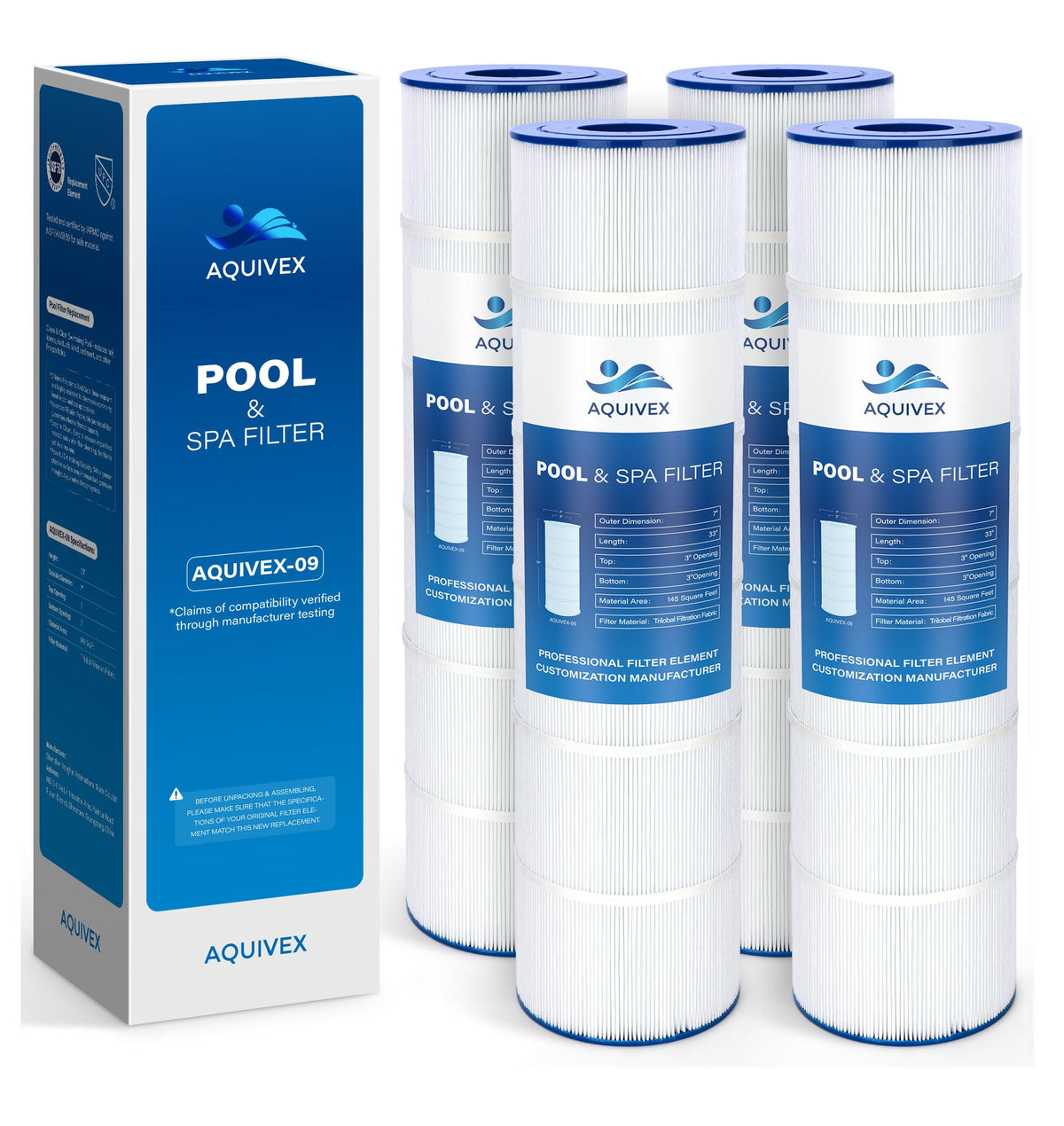 AQUIVEX CL580 filter cartridge close view shows trilobal fabric for efficient filtration