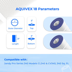 Trilobal fiber media inside AQUIVEX cartridge captures finer debris.