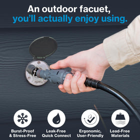 Aquor anti-siphon valve with quick connect enables leak-free hose swaps