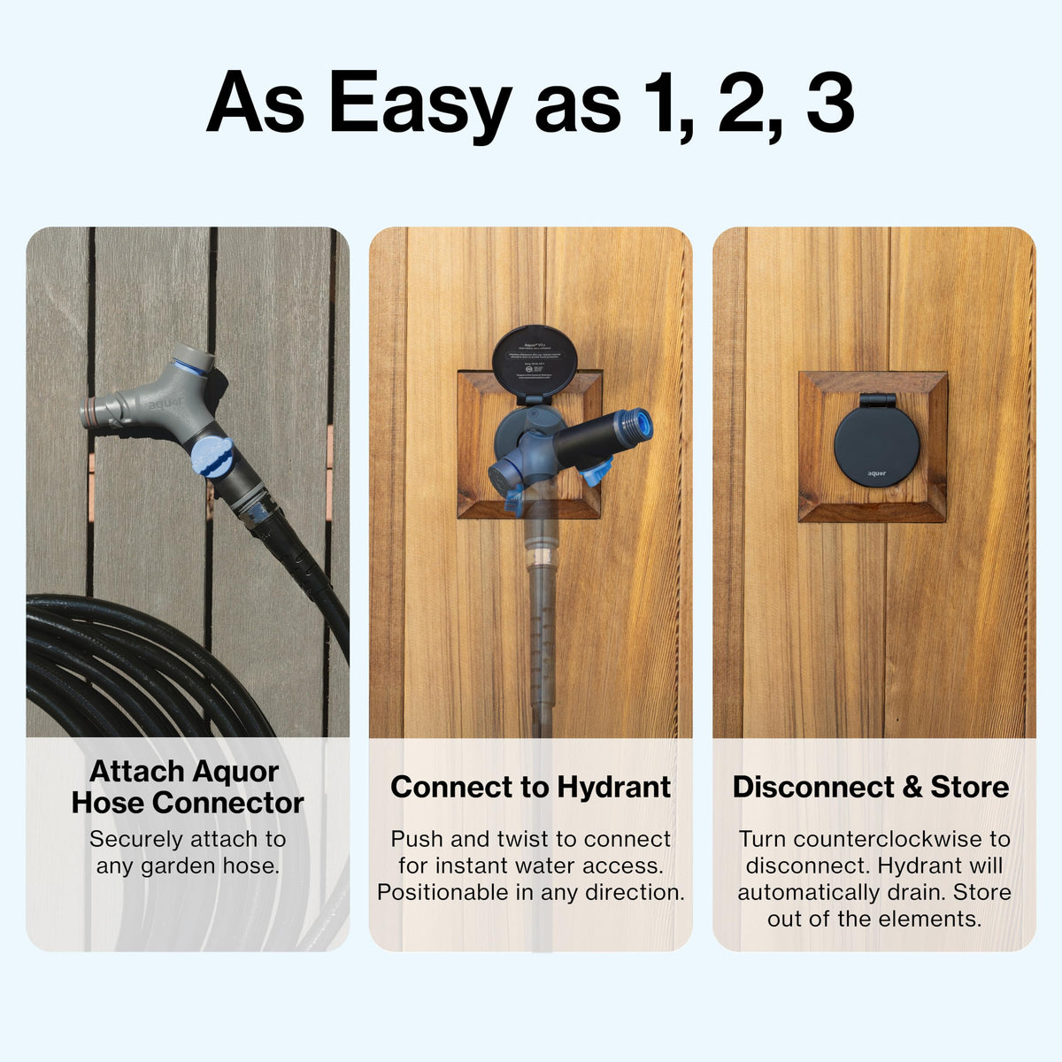 Aquor Comfort Grip VB hose connector quick attachment to Aquor hydrants