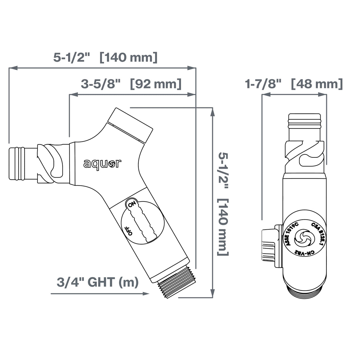 Aquor Comfort Grip VB hose connector crush-proof polymer for durable outdoor use