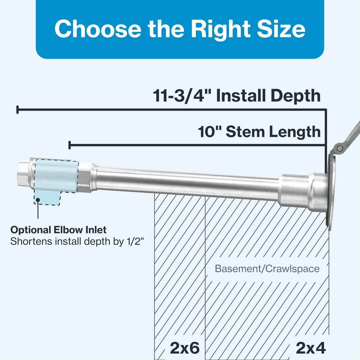 Aquor frost-proof flush wall hose bib reduces wall exposure to cold and weather