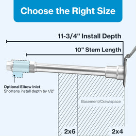 Aquor frost-proof flush wall hose bib reduces wall exposure to cold and weather