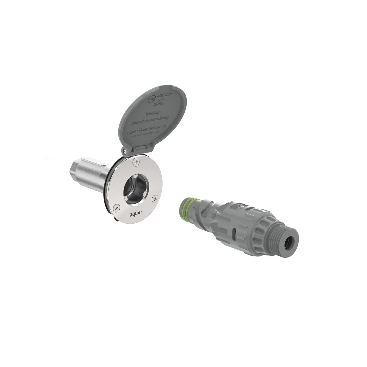 Aquor House Hydrant V1+ exterior faucet with stainless steel body for frost protection