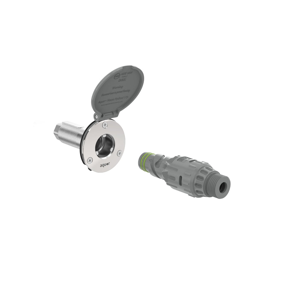 Aquor House Hydrant V1+ exterior faucet with stainless steel body for frost protection