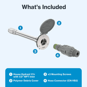 Wide-grip vacuum-breaker hose connector supports easy, secure hose attachment