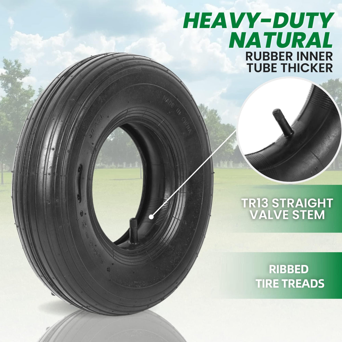 AR-PRO 13x4.00-6 tire mounted on a 6-inch rim, universal fit.