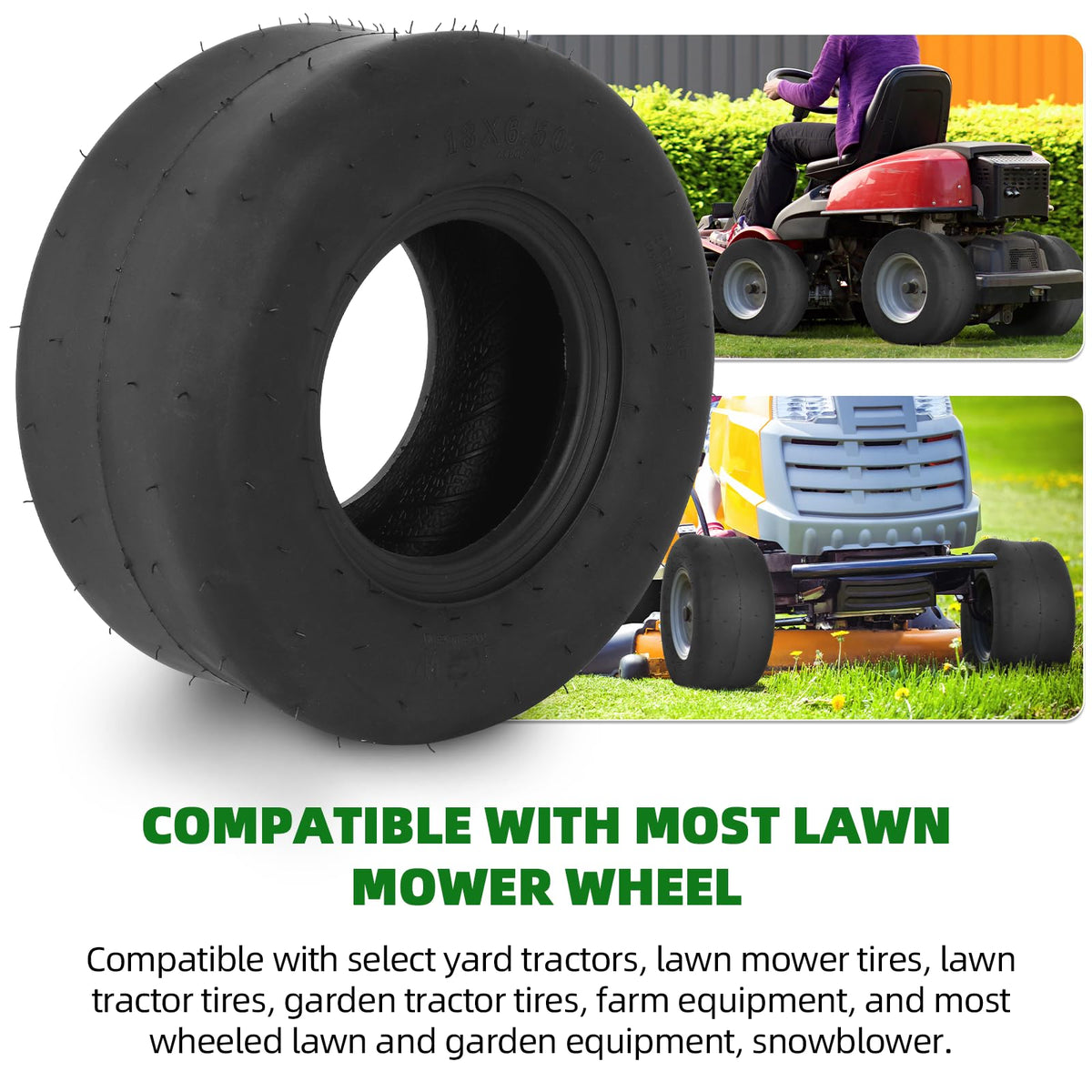 AR-PRO 13x6.50-6 installation compatibility view for common wheel setups