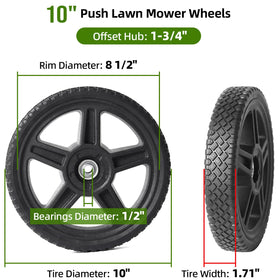 AR-PRO 1-3/4 hub wheels shown for precise mower compatibility.