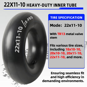 AR-PRO 20x10-10 inner tube with TR13 straight valve for lawn equipment.
