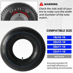 AR-PRO 20x10-10 inner tube ready for ATV UTV and lawn equipment