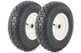 AR-PRO 2-pack 16x6.50-8 tire on rim front view for universal mower compatibility and smoother ride.