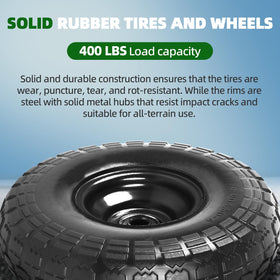 AR-PRO 2-pack solid rubber tires fit wheelbarrows and carts.