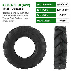 AR-PRO 4PR tubeless tires sidewall close-up for size check.