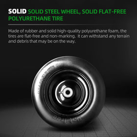 AR-PRO 300-pound load front wheel supports heavy mowers on uneven terrain