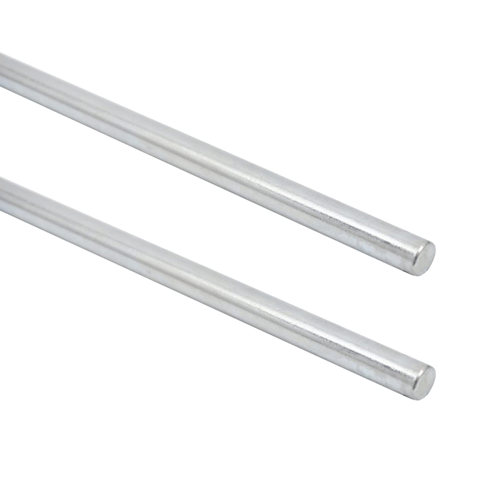 AR-PRO 3/4 in axle rods 2-pack close-up of zinc finish for heavy-duty wheelbarrows