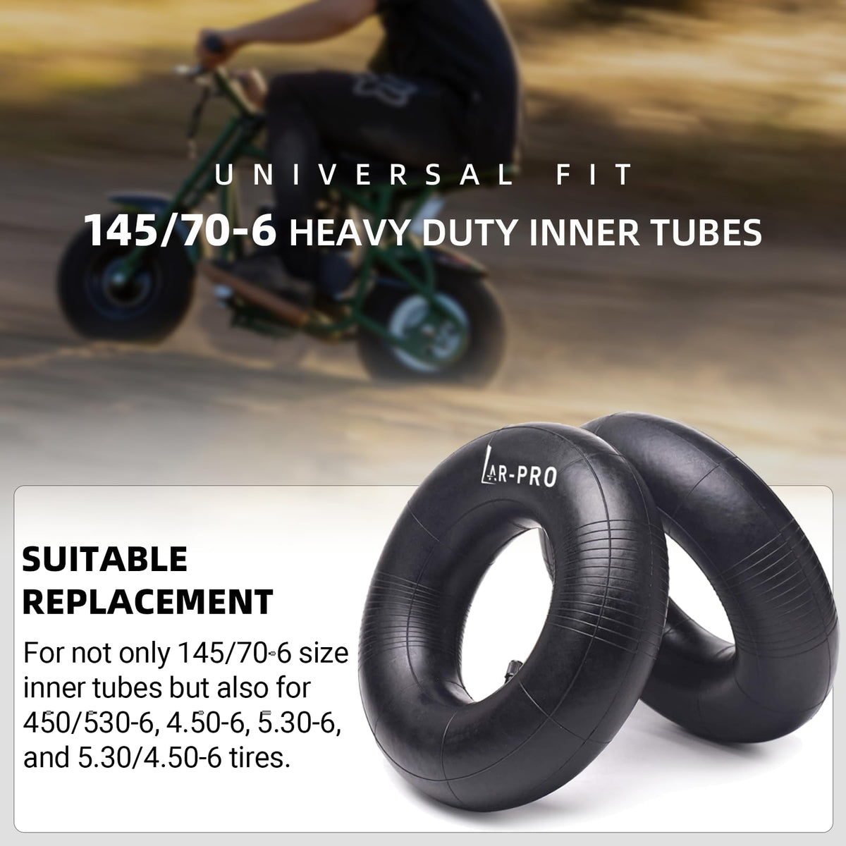 AR-PRO 450/530-6 inner tubes for 90cc ATVs and go-karts