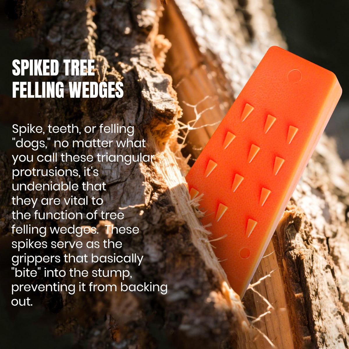 AR-PRO 8-inch wedge ready to guide large trees gently.