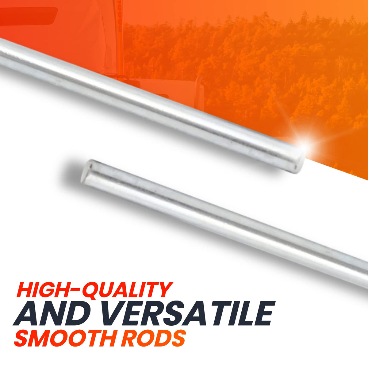 AR-PRO 5/8 in rod compatible with axle cap nuts and shaft collars.