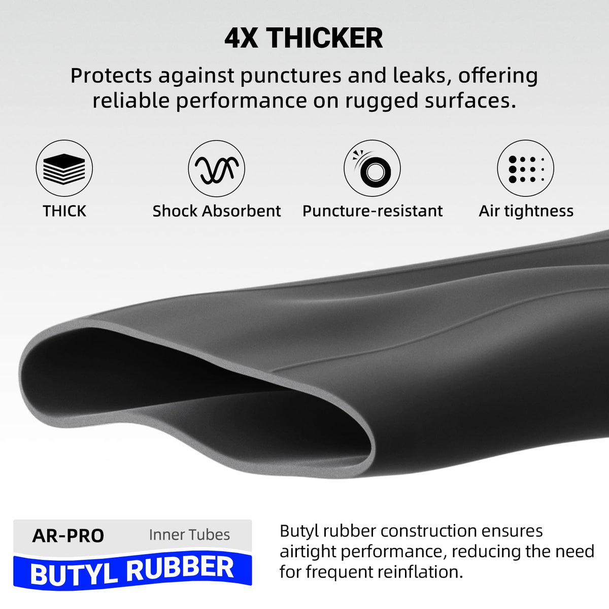 AR-PRO butyl rubber construction for lasting durability