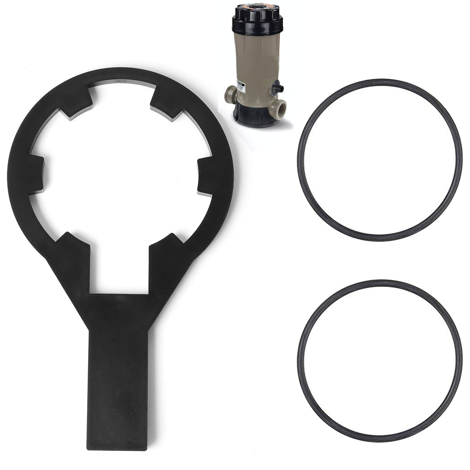 AR-PRO chlorinator wrench in hand opening a lid for easier maintenance.