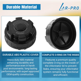 AR-PRO chlorine-resistant inner O-ring ensures lasting seal.
