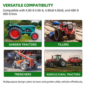 AR-PRO tires on lawn equipment showing broad compatibility.
