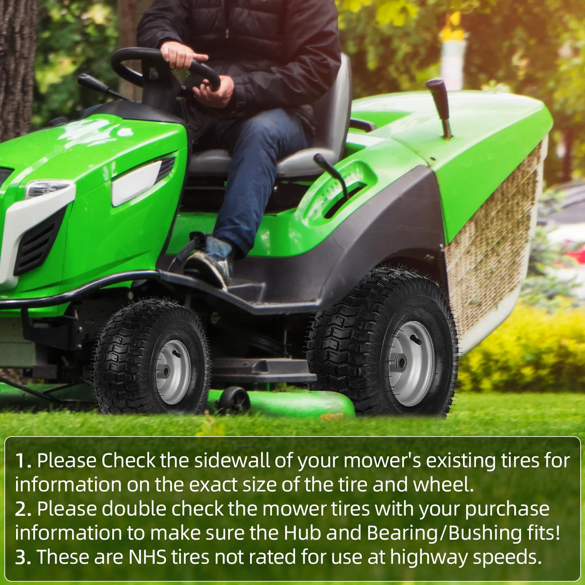 AR-PRO lawn mower front tire assembly provides durable, reliable traction