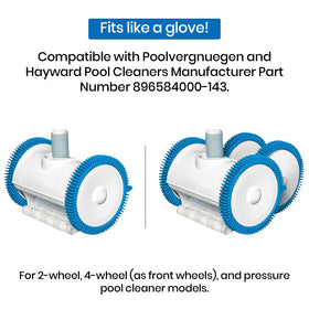 Tires with super humps reduce snagging and boost maneuverability on various pool surfaces.