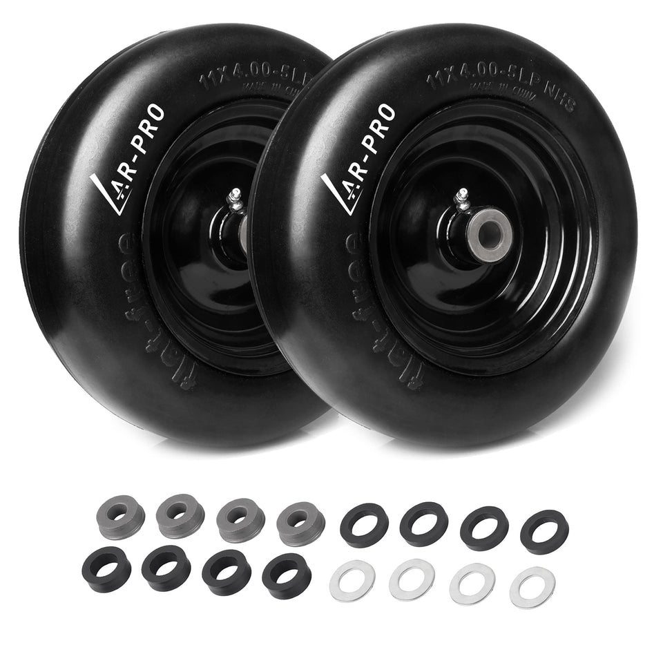 AR-PRO flat-free tire and wheel assembly 11x4-5 for lawn care, maintenance-free