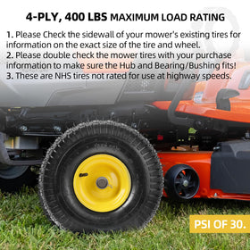 AR-PRO four-ply pneumatic tire withstands loads up to 400 lbs at 30 PSI