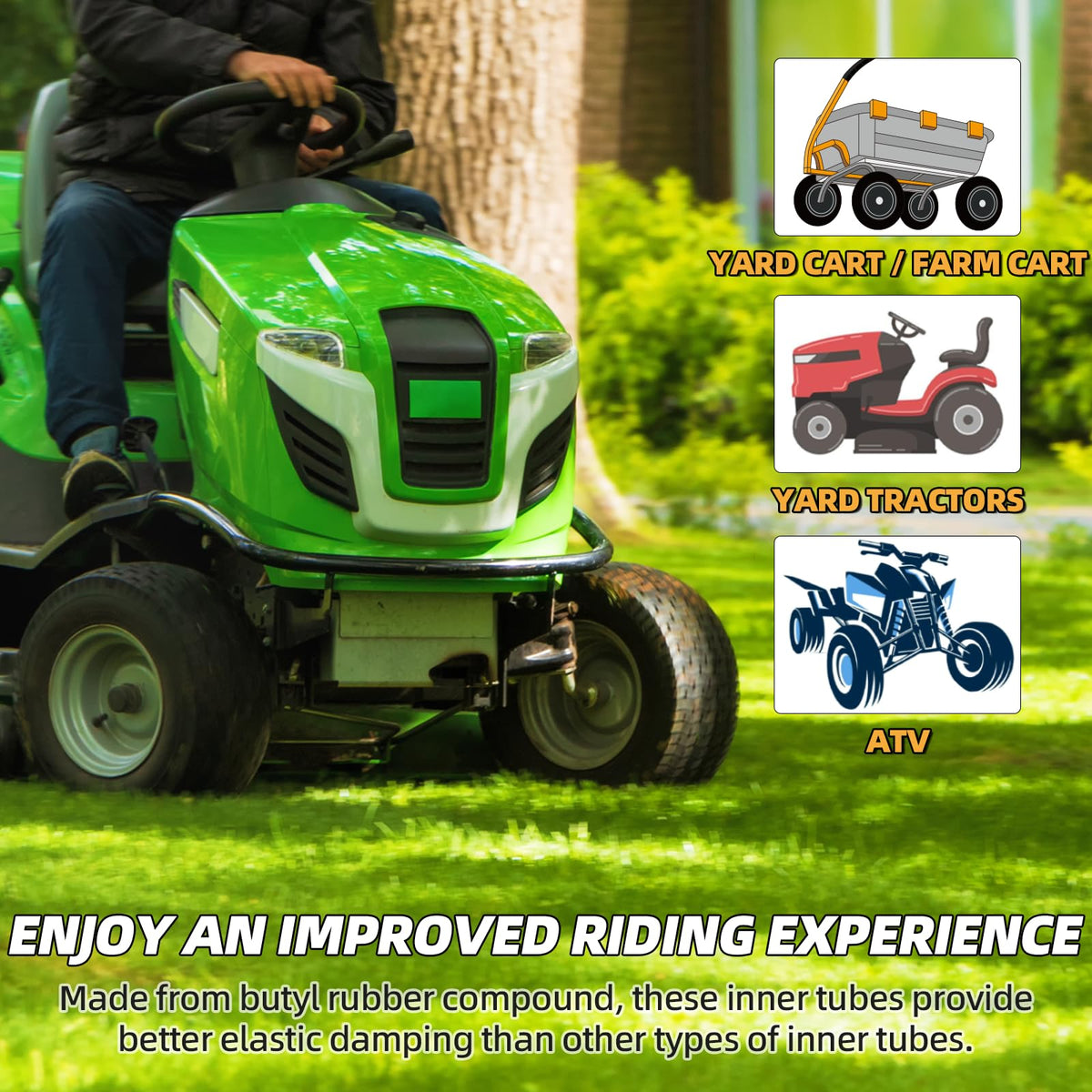 AR-PRO inner-tube-compatible with lawn mowers and wheelbarrows for simple replacements.
