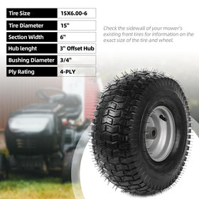 AR-PRO John Deere compatible front tire wheel for 100-series supports smooth turf mowing