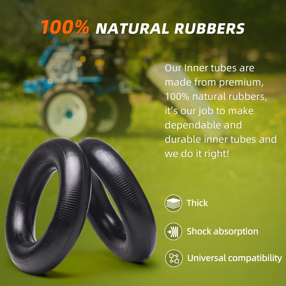 AR-PRO mower inner tube ready for outdoor use with durable material.